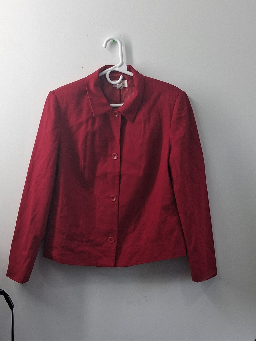 Talbots Red Blazer Jacket Size 10 Made in USA Button Front